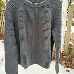 Jenni Kayne Gray Ribbed Knit Sweater